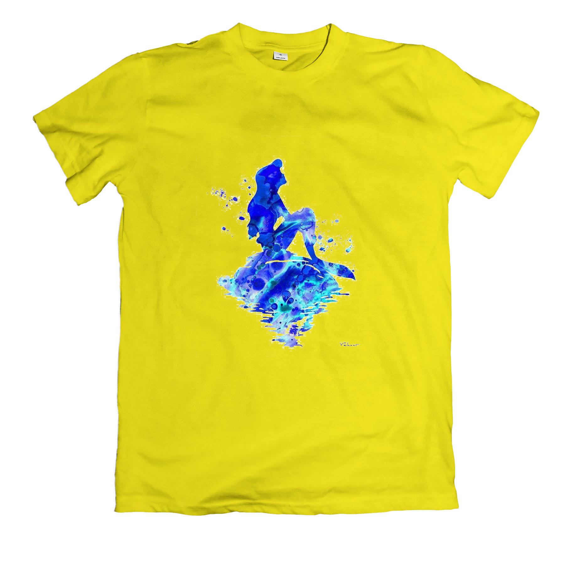 [HCM]Áo thun in hình nàng tiên cá ngồi trên tảng đá