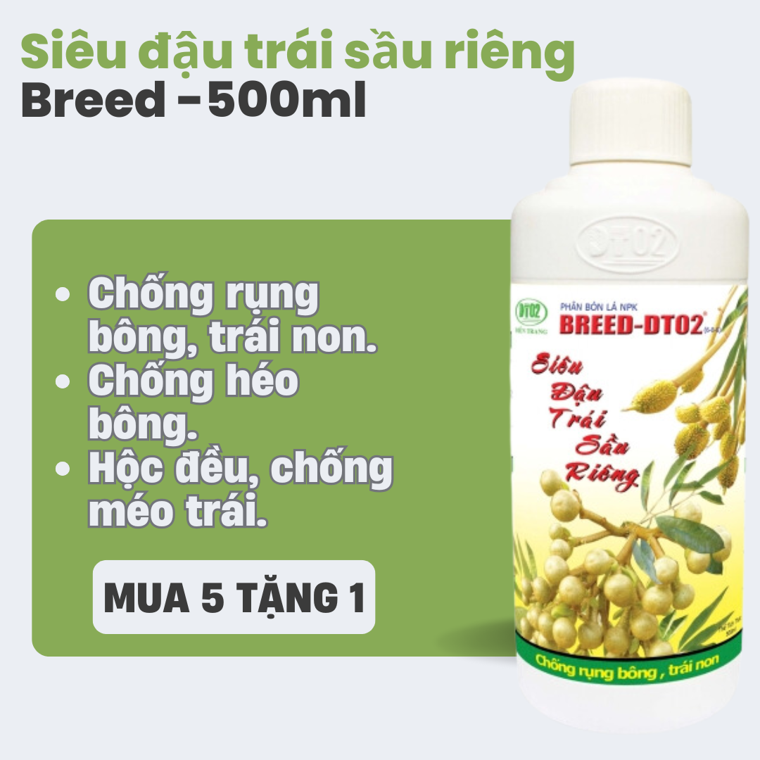 [mua 5 tặng 1] phân bón lá Siêu đậu trái sầu riêng 500ml