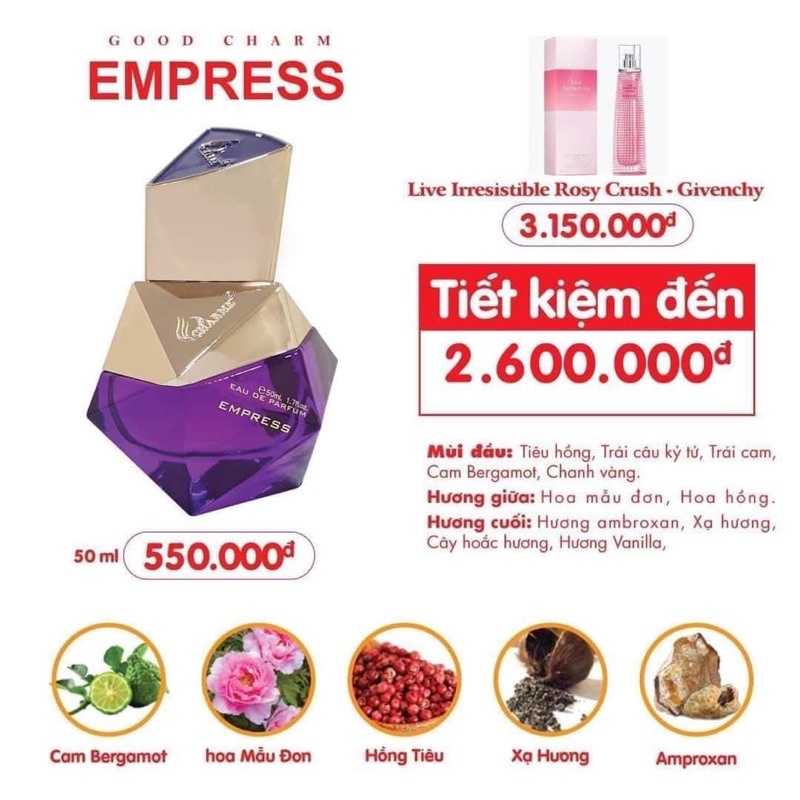 Nước hoa nữ lục giác goodcharmee Empress 50ml.