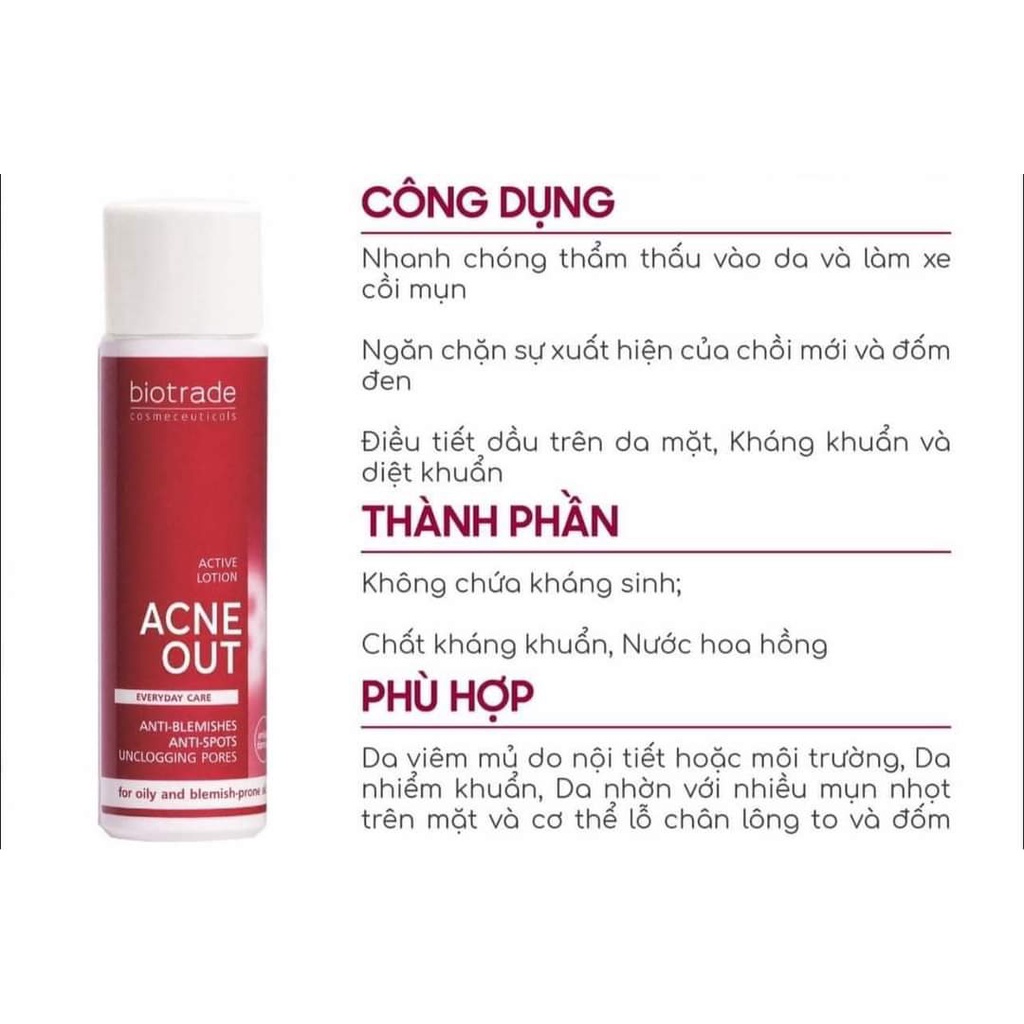 Lotion Giảm Mụn Biotrade Acne Out Active Lotion 10ml