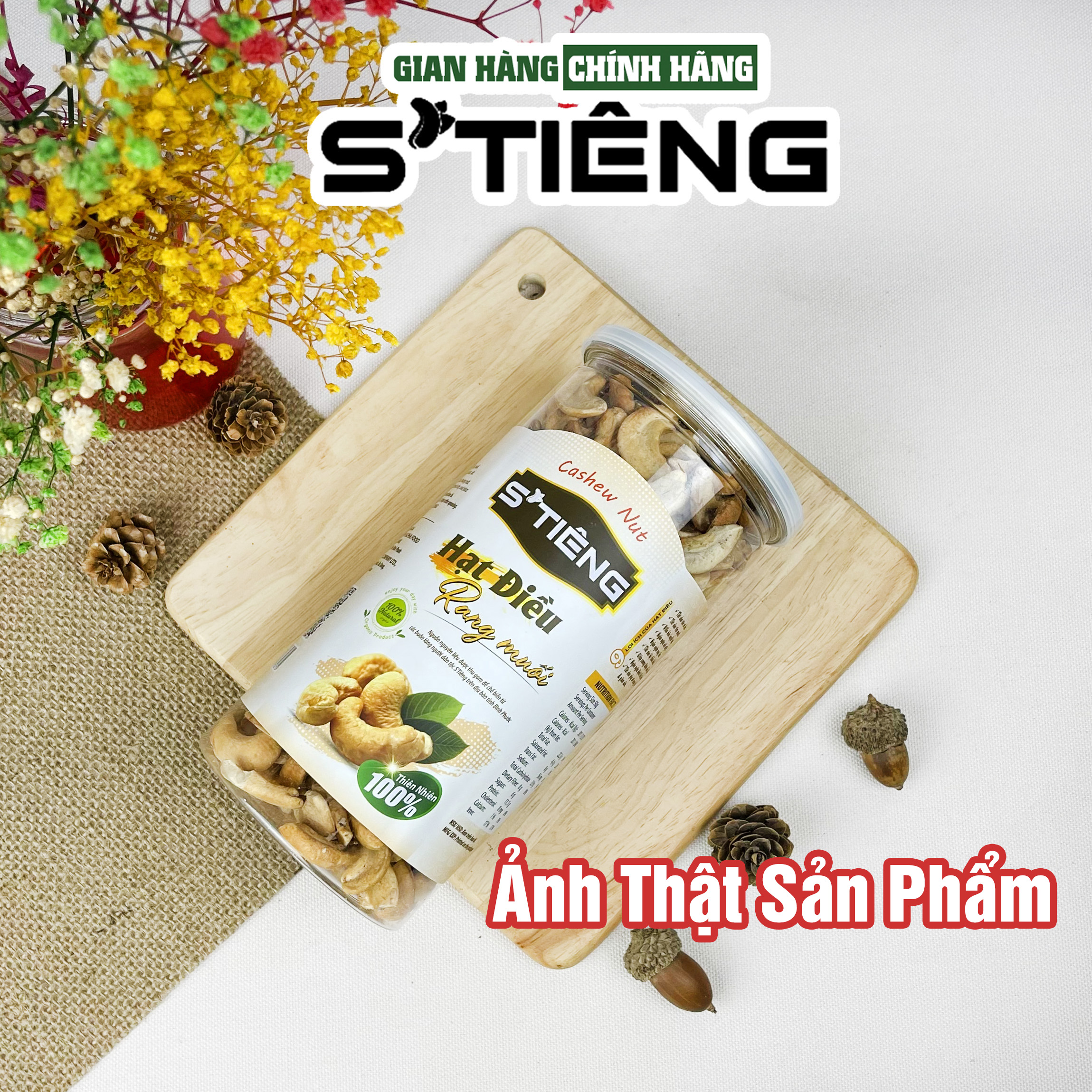 Hạt Điều Rang Muối STIENG Loại Bể SẠCH VỎ Lụa