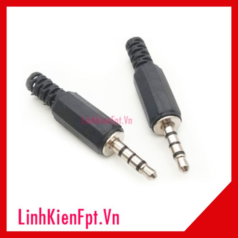 Combo 2 Đầu jack audio 4 chấu 3.5mm stereo đực nhựa