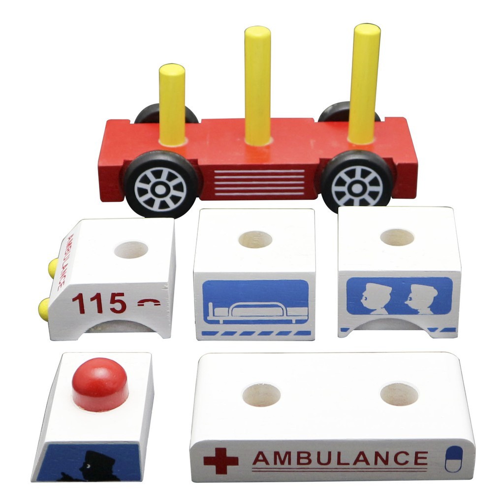 Đồ Chơi Gỗ Winwintoys - Lắp Ráp Xe Cứu Thương