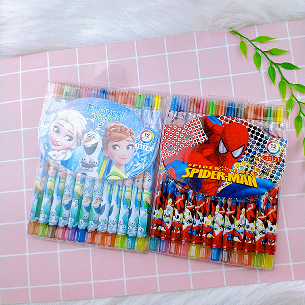 Sáp Vặn 12 Màu Dài Rolling Crayon 12 Màu (2525-12) ( Bé Trai, Bé Gái )