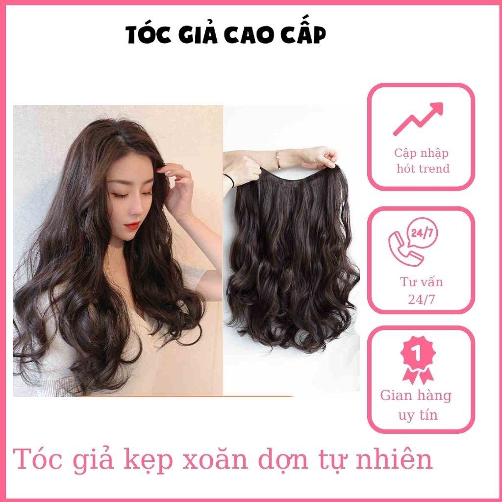 Tóc giả nữ đẹp ❤️FREESHIP❤️ Tóc giả kẹp 6 phím v45