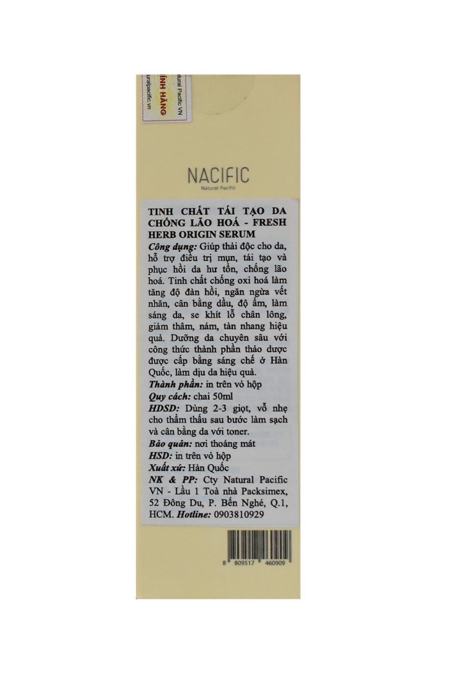BỘ ĐÔI TINH CHẤT HOÀN HẢO NACIFIC 100ML