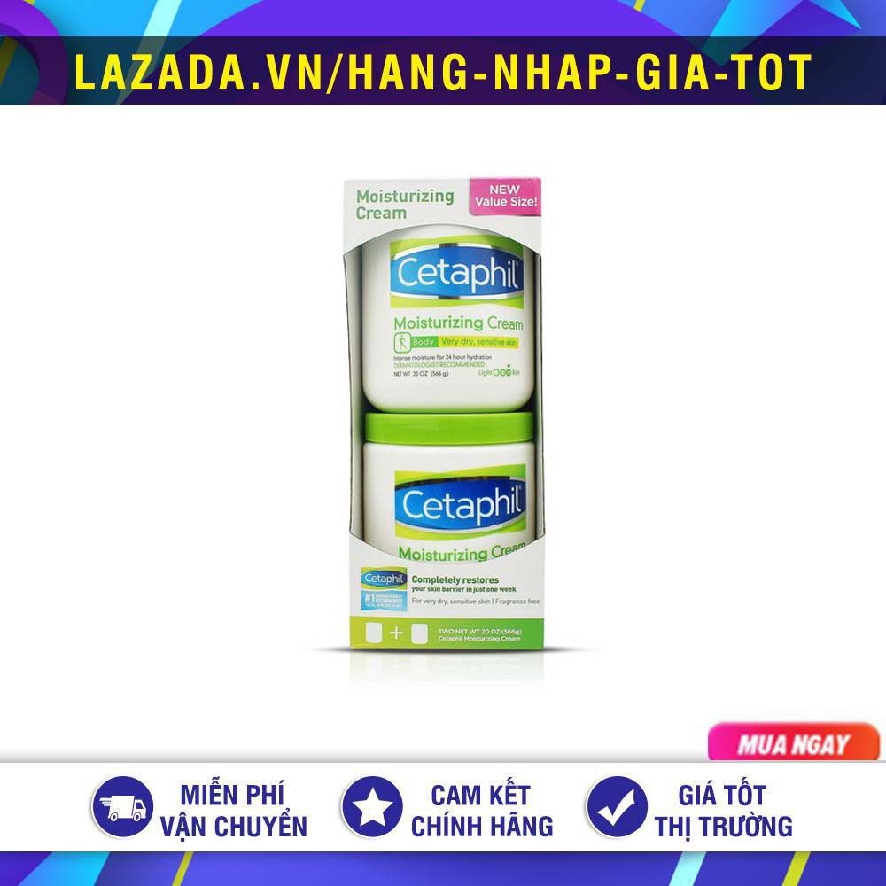 Set 2 kem dưỡng da cetaphil moisturizing cream 566g