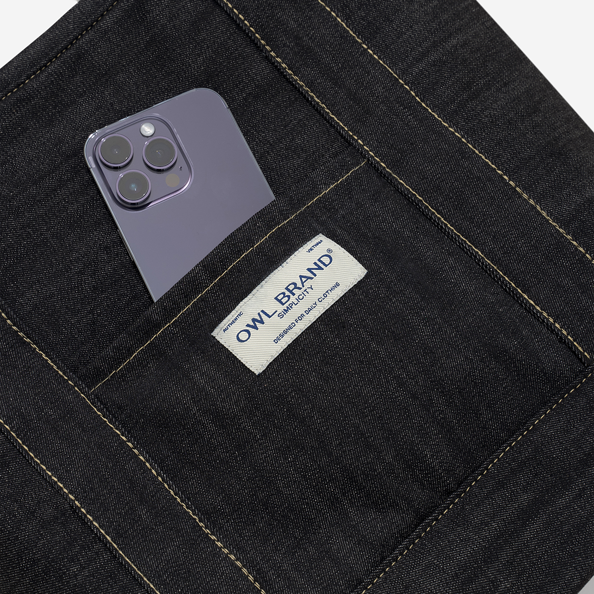 Túi tote Denim Owlbrand/ Đen
