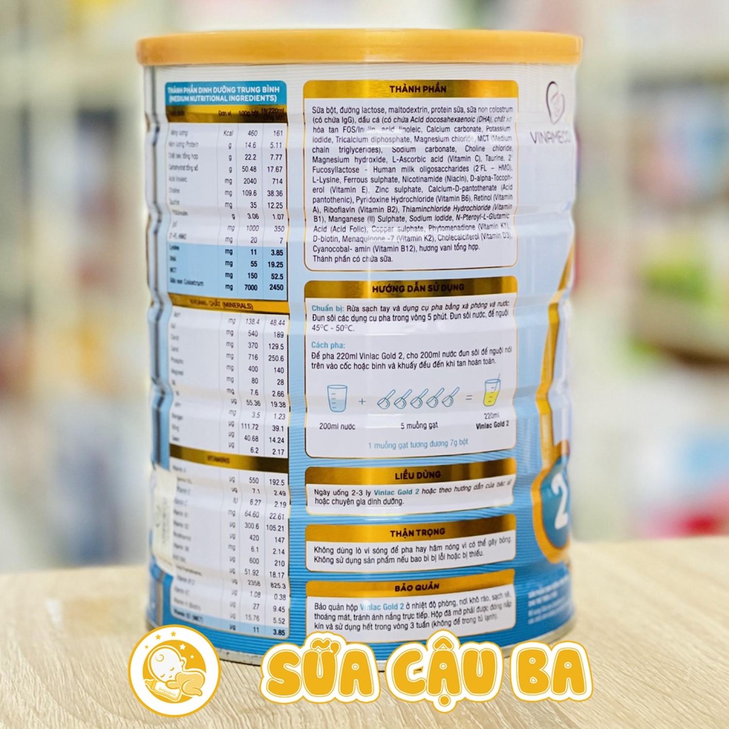 Sữa bột Vinlac Gold dành cho bé tăng cân