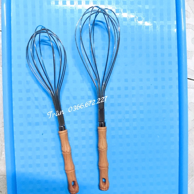 Cây Đánh Trứng Inox Cán Trúc Nhiều Size