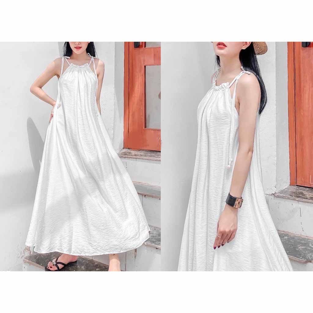 ❤️ MẪU MỚI - GIÁ SỈ ❤️ Đầm Maxi Hai Dây Hở Lưng Xẻ, VÁY 2 dây THẮT NƠ CỔ đi biển DẠ HỘI DỰ TIỆT, ĐỒ BỘ MĂC NHÀ [ ĐẦM MAXI ĐŨI NƠ ] - Trùm Túi A1