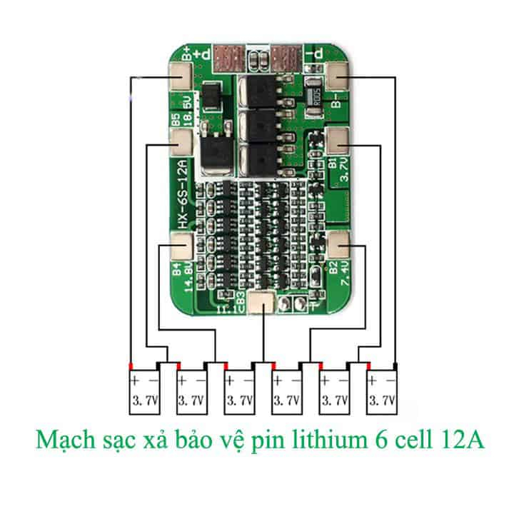 Mạch Sạc và Bảo Vệ Pin 6S 12A