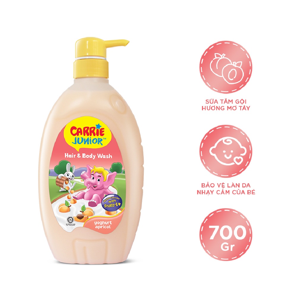 Sữa Tắm Gội Cho Bé Carrie Junior 700g- Đủ 5 Mùi