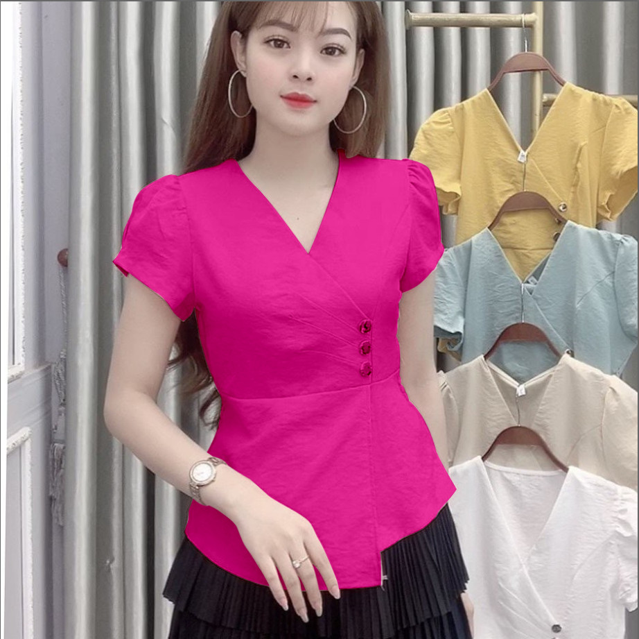 [HCM]ÁO ĐŨI CỔ TIM PHỐI NÚT SÀNH ĐIỆU_[Giá gốc tận xưởng] ( KÈM QUÀ TẶNG NGẪU NHIÊN)