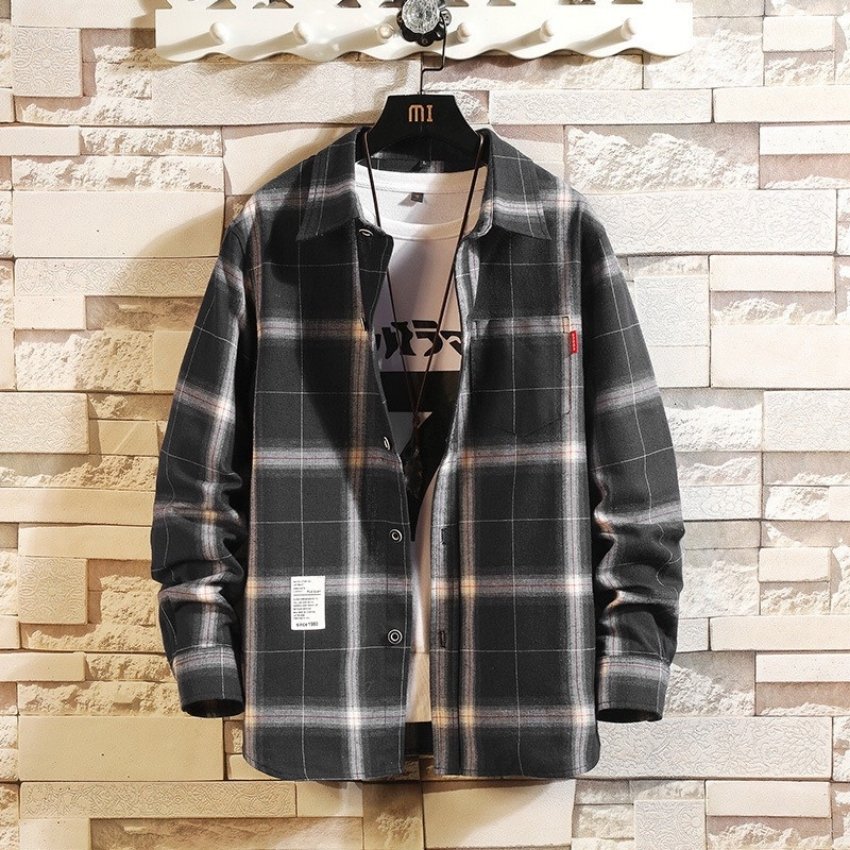 [HCM]ÁO KHOÁC SƠ MI UNISEX CAO CẤP SỌC CARO THỜI TRANG MỚI