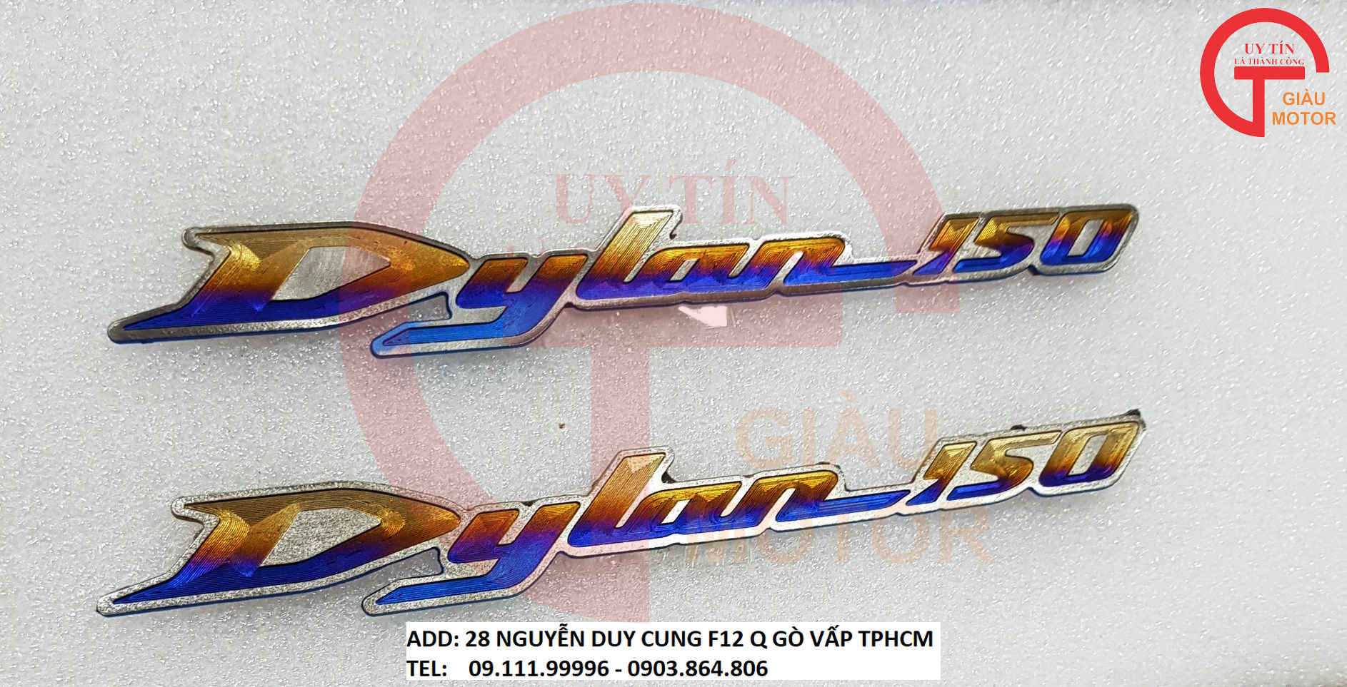 CẶP TEM TITAN CHỮ DYLAN DÁN XE HONDA DYLAN