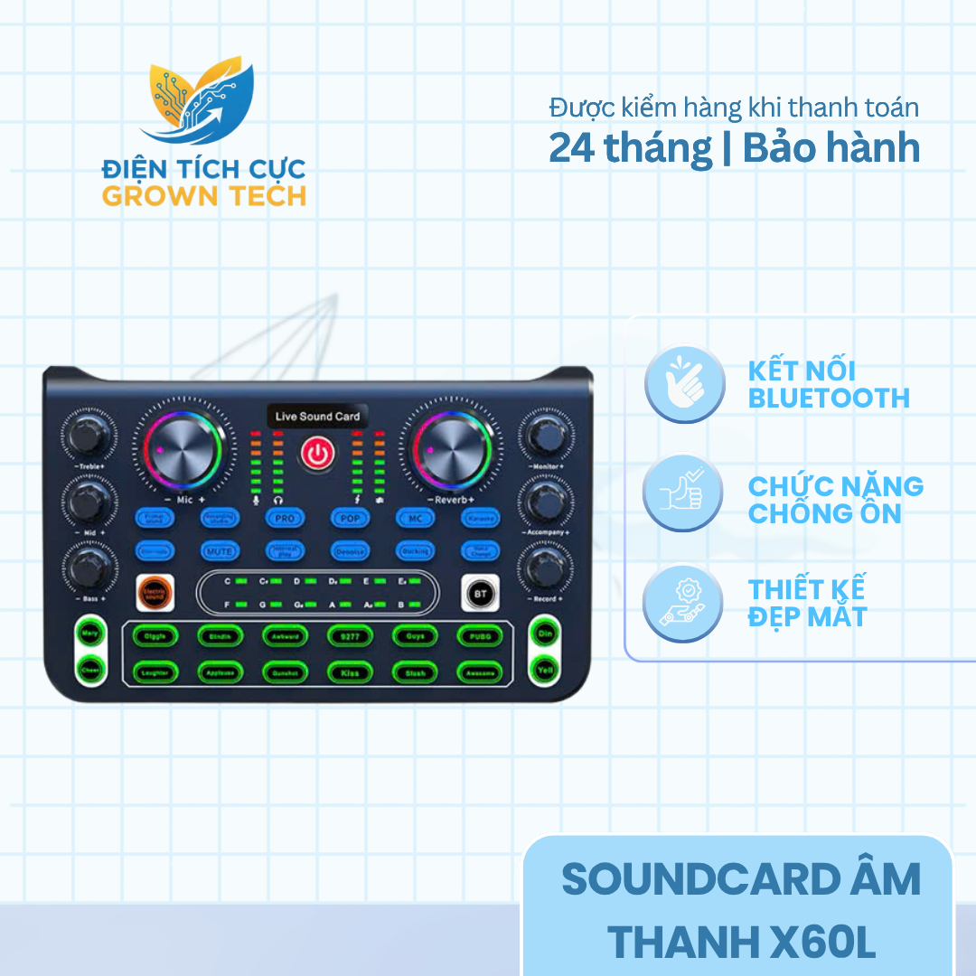 Soundcard X60L đa năng cho livestream, thu âm và karaoke online, âm thanh rõ nét