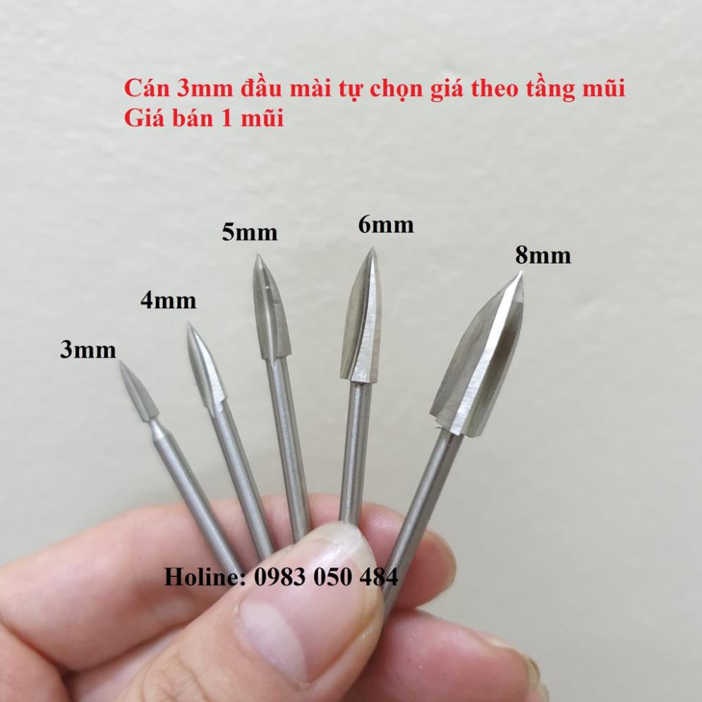 Mũi lũa gỗ điêu khắc, chạm trổ mài khắc thép HSS hay mũi khắc tỉa gỗ 3 cạnh