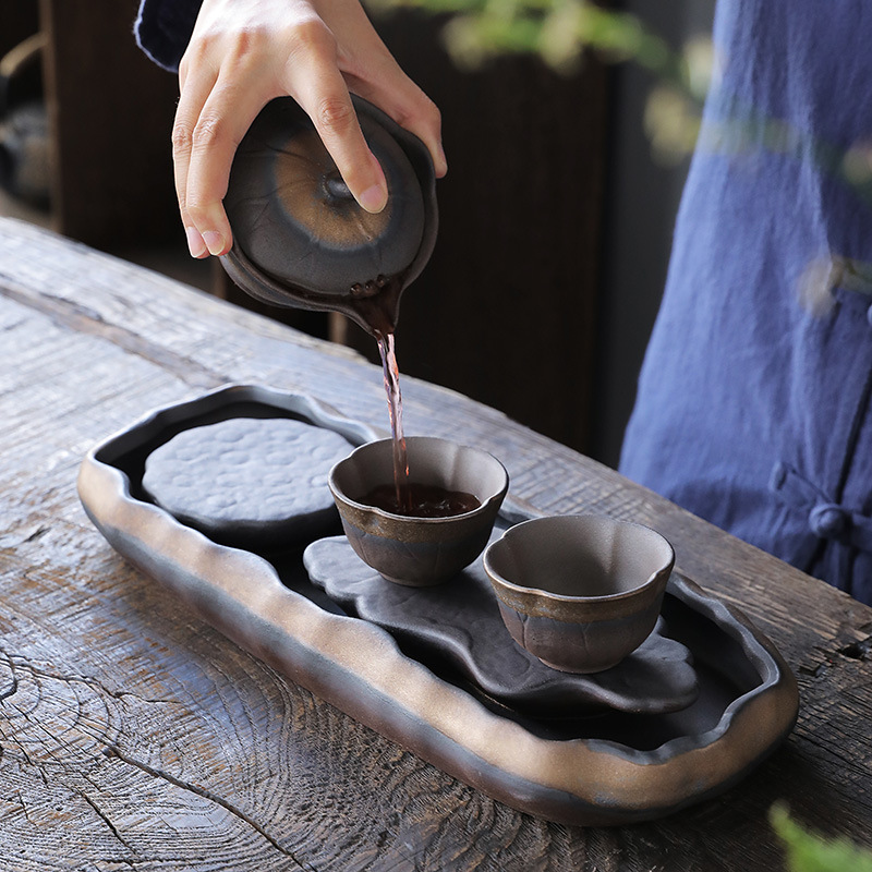 Chén Trà Bằng Gốm Bùn Vàng Bizen Nhật Bản
