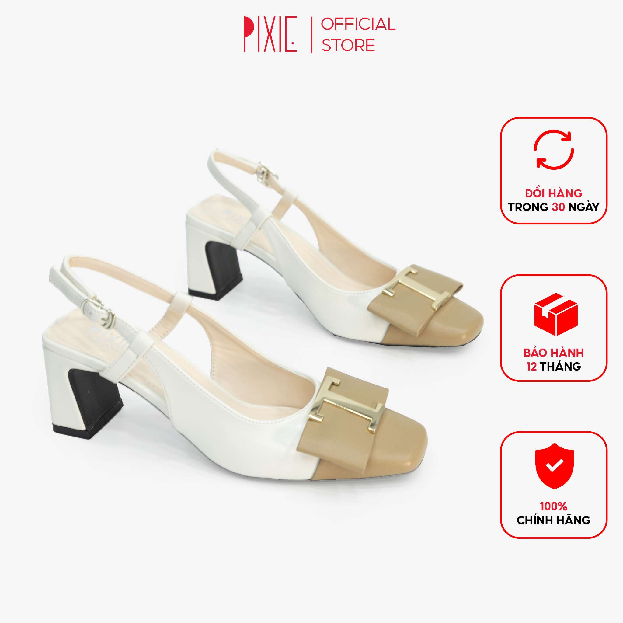 Giày cao gót 5cm mũi vuồng gắn khoá t pixie x996