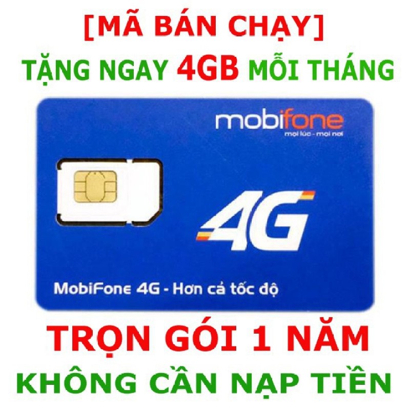⚡️GIÁ HỦY DIỆT⚡️ Sim 4G DATA Mobifone MDT250A Trọn Gói Không Cần Nạp Tiền 1 Năm.