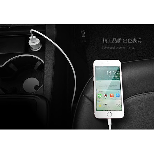 Sạc điện thoại trên ô tô HOCO Z2 kèm cáp Lightning / Micro