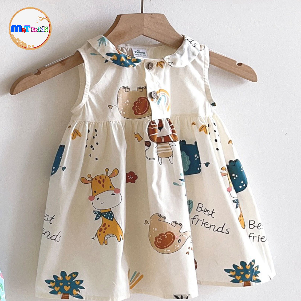 VÁY BÉ GÁI CỔ SEN HOẠT HÌNH - MT2073-1