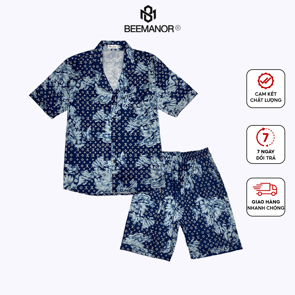 Đồ ngủ nam Pijama lụa xước cao cấp LVL01