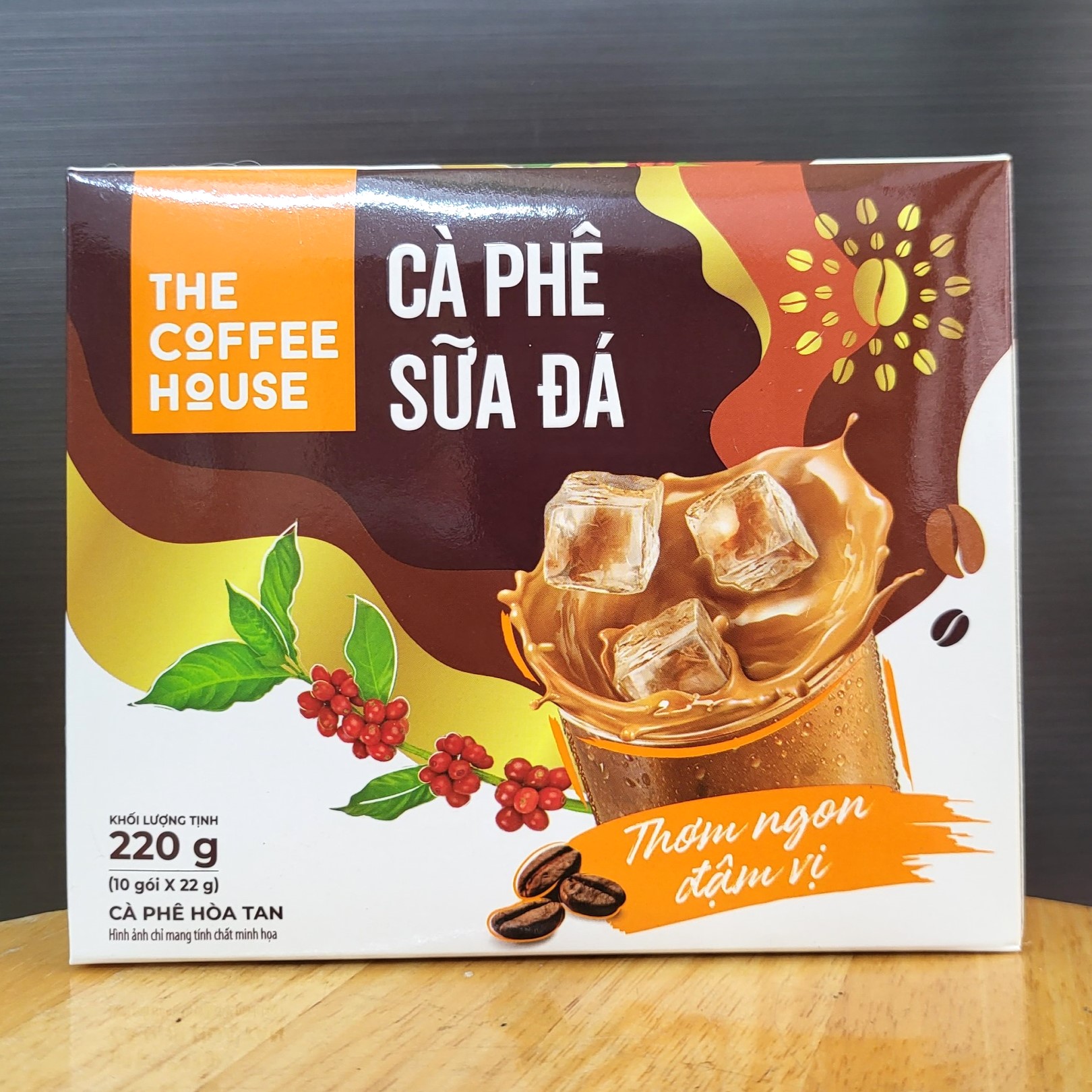 Hộp nâu - the coffee house 220g / 10 gói - cà phê sữa đá hòa tan / 3 in 1 instant milk coffee