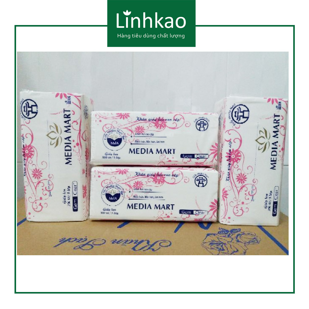 Combo 5 gói khăn giấy lụa Media Mart cao cấp [3 lớp-300 tờ]