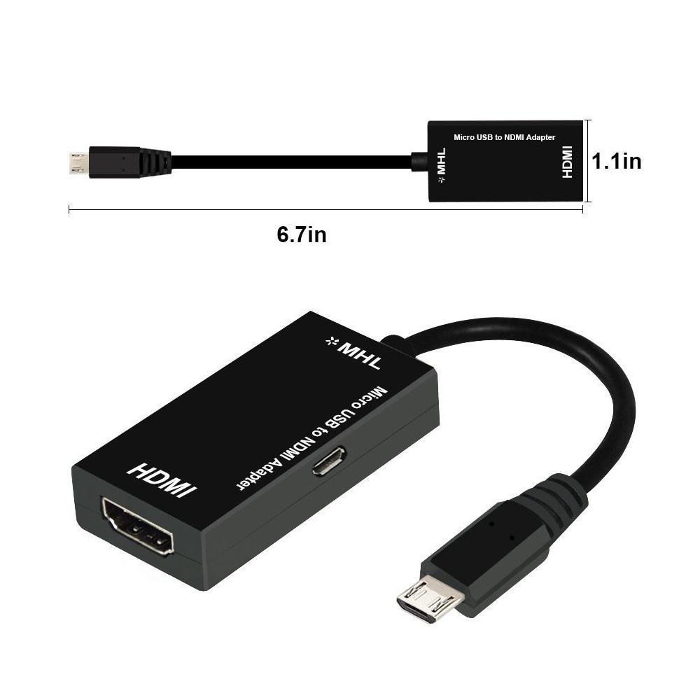 Cáp MHL 5pin Micro USB to HDMI cho điện thoại kết nối tivi (Đen)