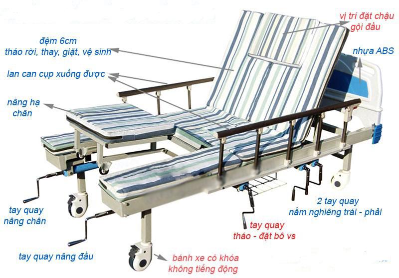 Giường bệnh 5 tay quay DCN05