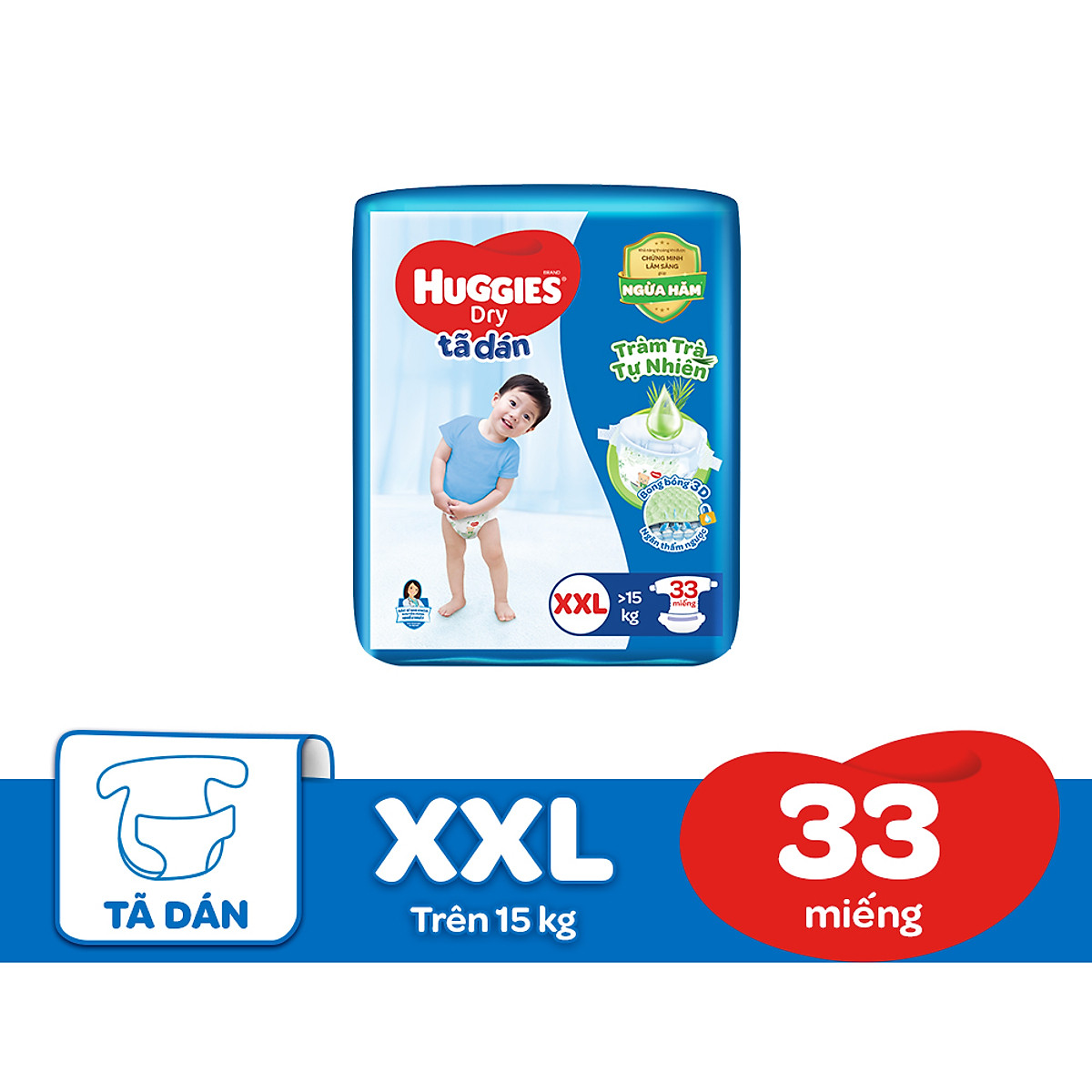 Tã dán huggies size m48/l42/xl38/xxl33 miếng