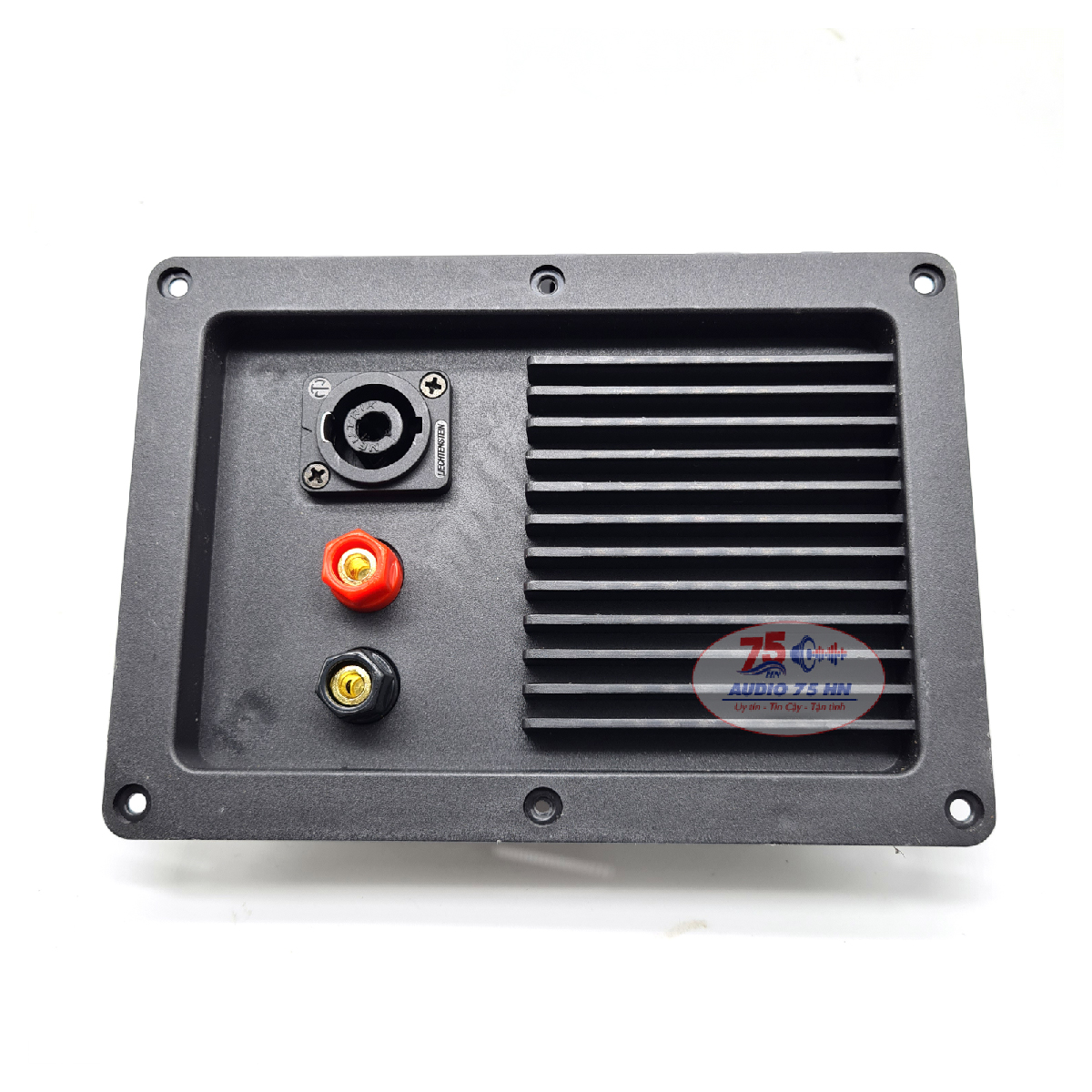 01 cái hậu loa, trạm loa sân khấu, loa thùng kèm cổng Spoken, kích thước 16.5x 11.6cm