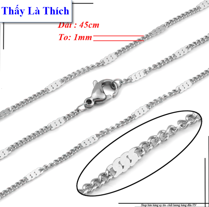 Dây chuyền nữ Thấy Là Thích kiểu khoen móc phối khoen dẹp cách điệu - Cam kết 1 đổi 1 nếu hoen , gỉ sét