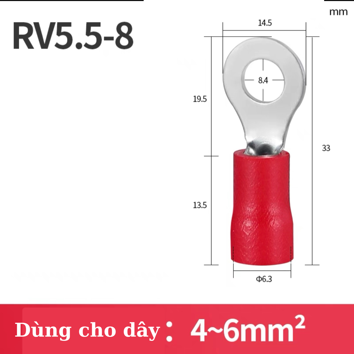 Combo 100c cos tròn bọc nhựa, đầu cos tròn,cos chữ o, cos khuyên tròn,cos kẹp dây điện