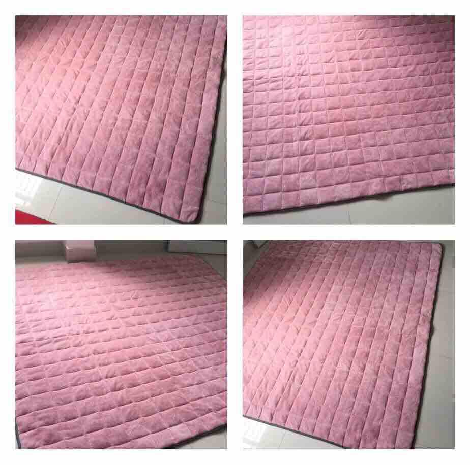 Thảm trải sàn giương ngủ cao cấp1.6*2m màu hồng ( chần gòn )