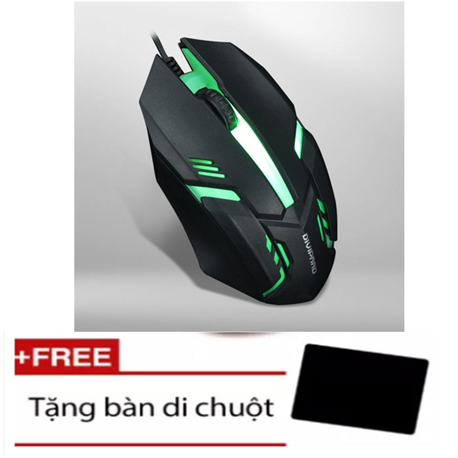 [HCM]Chuột chơi game đèn led Farwant + Tặng bàn di chuột (đen)