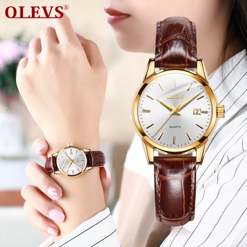 Đồng hồ nữ OLEVS chính hãng, chống nước , chống xước , dây da bò cao cấp