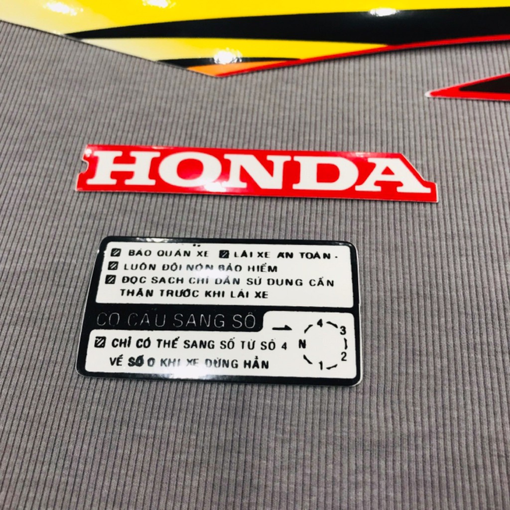 Trọn bộ tem rời dán xe máy Honda Wave Alpha nhỏ 2000 màu đỏ