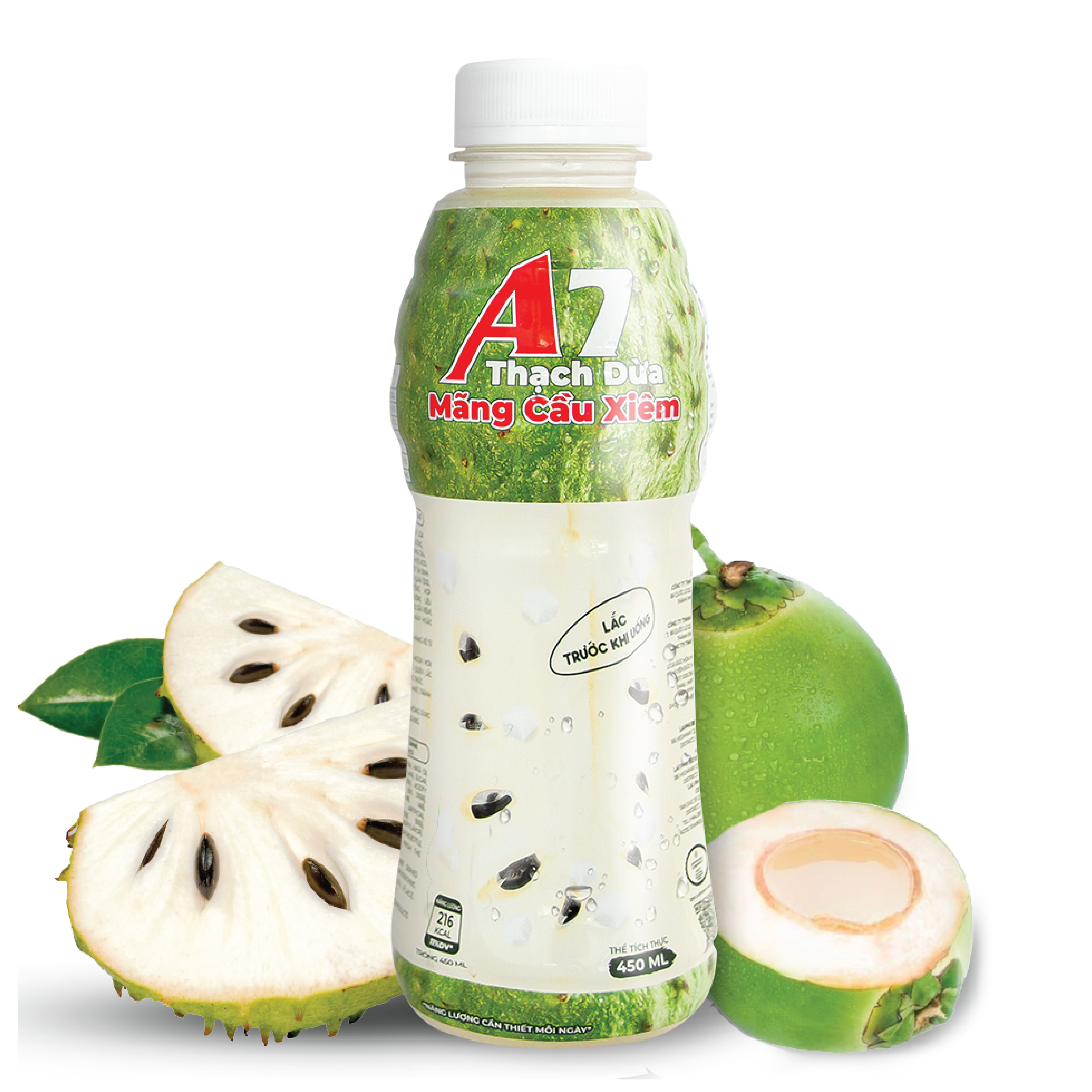 Nước Mãng Cầu Xiêm Thạch Dừa A7 450ml (Thùng 24 chai)