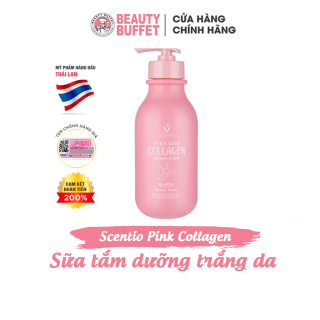 Sữa tắm dưỡng trắng và sáng mịn da Beauty Buffet Scentio Pink Collagen Shower Serum 350ml thumbnail