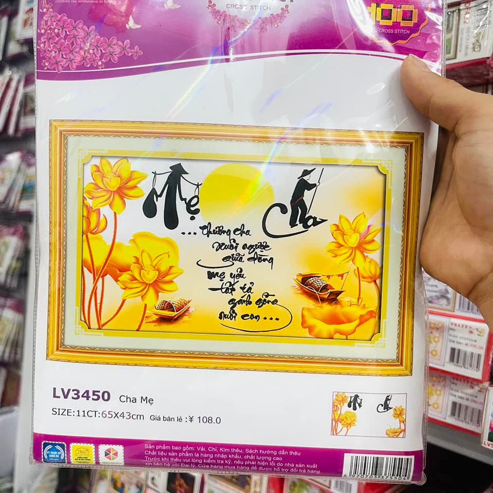 Tranh thêu chữ thập cha mẹ X8082-Bảo Ngọc