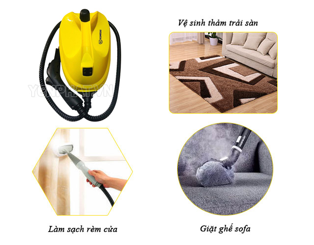 Máy giặt ghế sofa bằng hơi nước nóng KUMISAI KMS02 , thiết kế nhỏ gọn, công suất 2000W cực mạnh, sôi nước trong vòng 2 phút