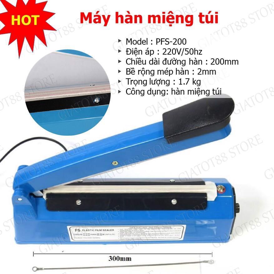 Máy hàn miệng túi dập tay ( máy ép túi nilon) zise 20cm