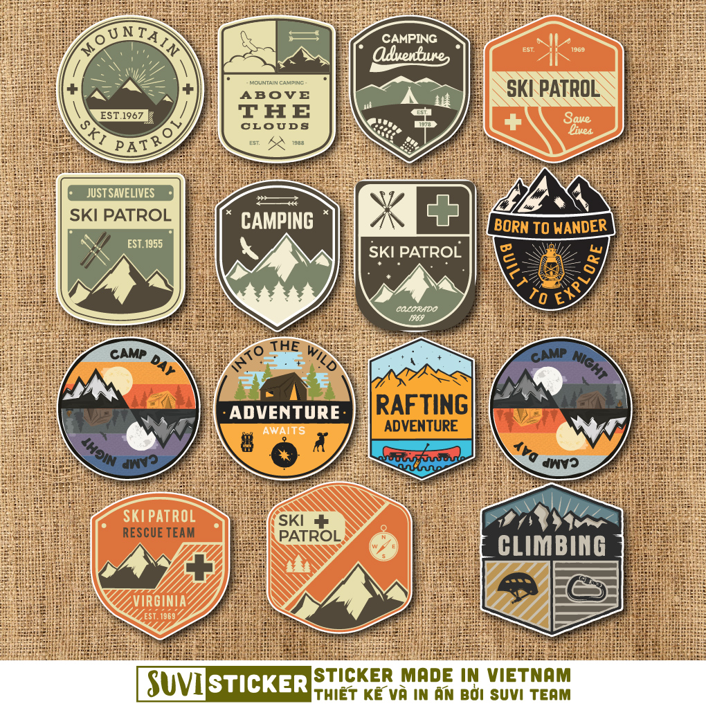 Sticker Vintage Travel Label 2 chống nước dán laptop, điện thoại, đàn guitar, mũ bảo hiểm. MSP: V19