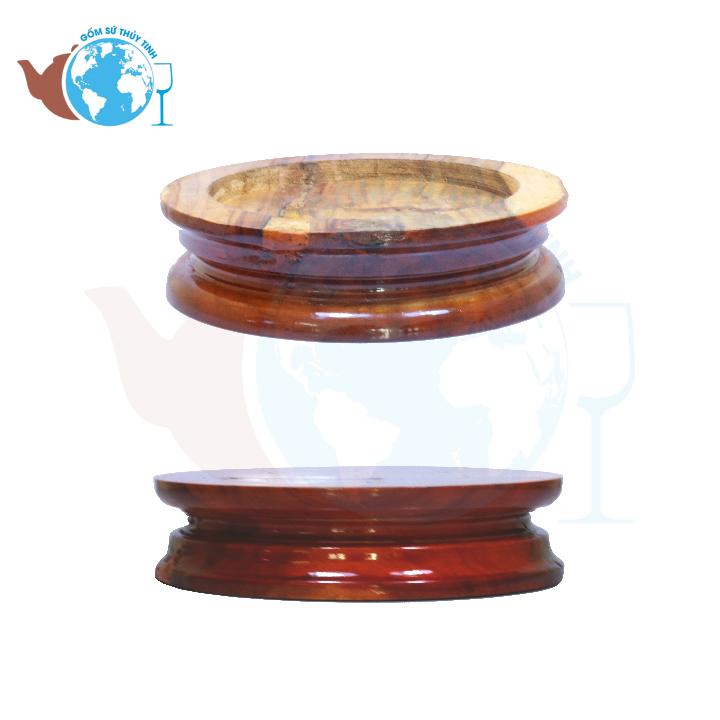 Đế gỗ - Đế gỗ tròn - Đế gỗ đặt bình ngâm - Đế gỗ đặt tượng cao cấp
