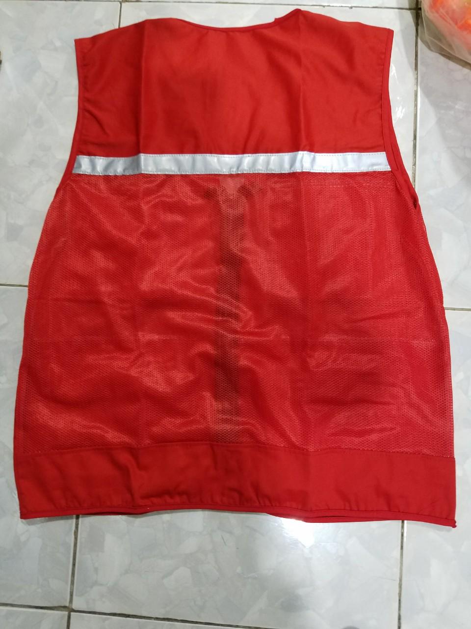 [HCM]Áo gile đỏ phản quang lưới xanh BHSB1