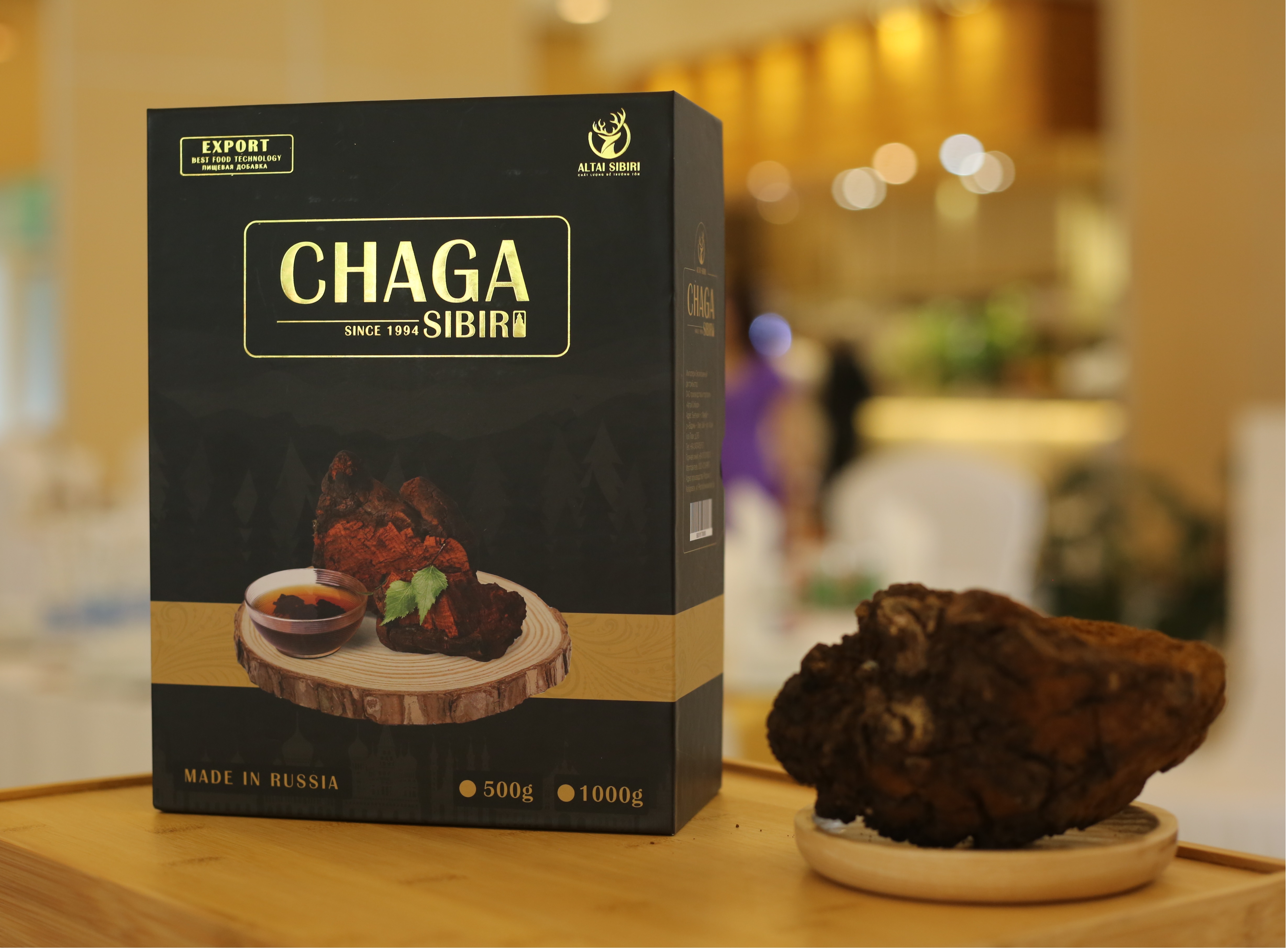 Nấm Chaga - nhập khẩu chính ngạch Liên Bang Nga - hộp 500gram biếu tặng
