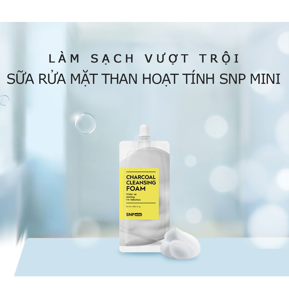 Sữa rửa mặt SNP Mini Charcoal Cleansing Foam 25ml